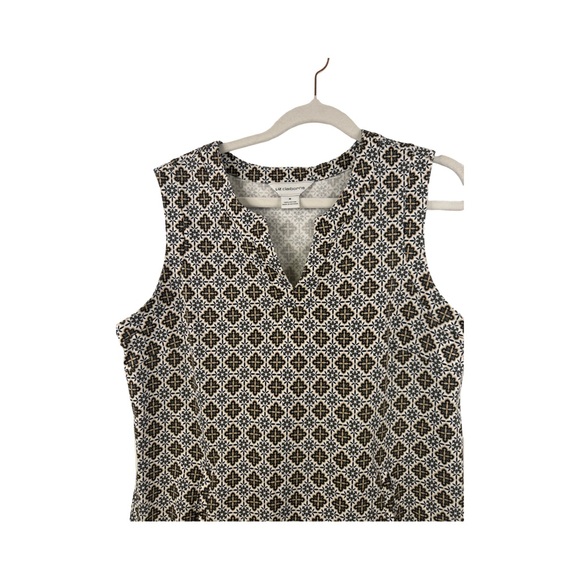 Womens 100% Cotton Sleeveless Knit Dress Liz Claiborne Sz M Knee Length - Picture 2 of 8